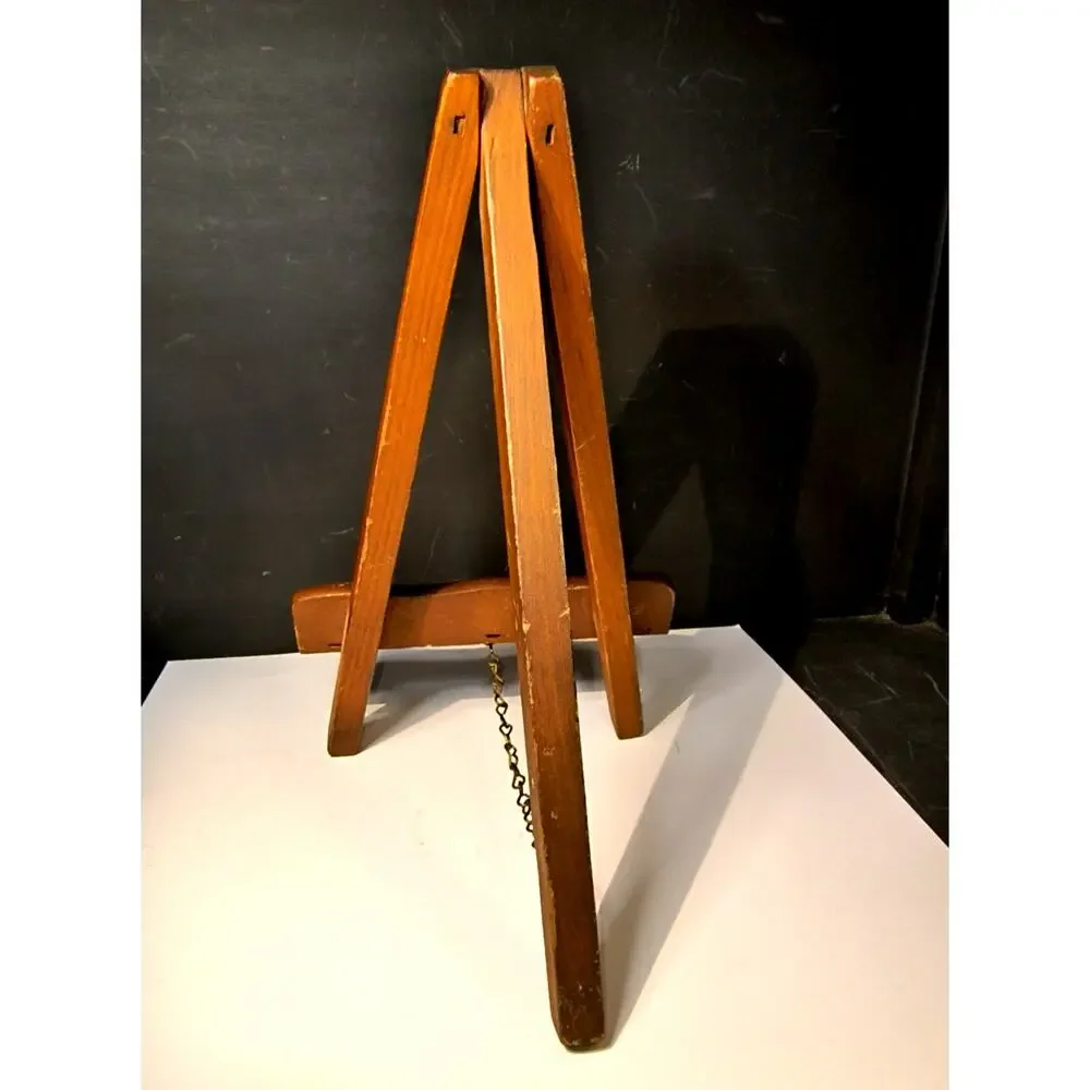 1983. Wooden Tripod Display Easel Foldable 6 x 10 Inches